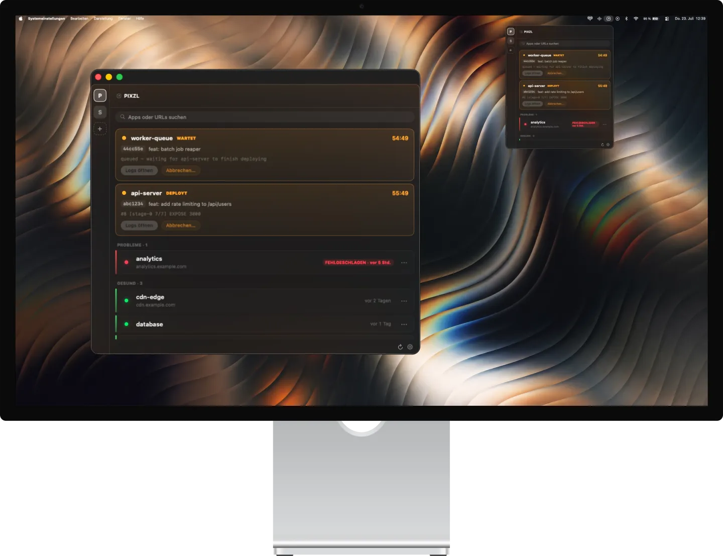 Deploir running as a native macOS app on a desktop display