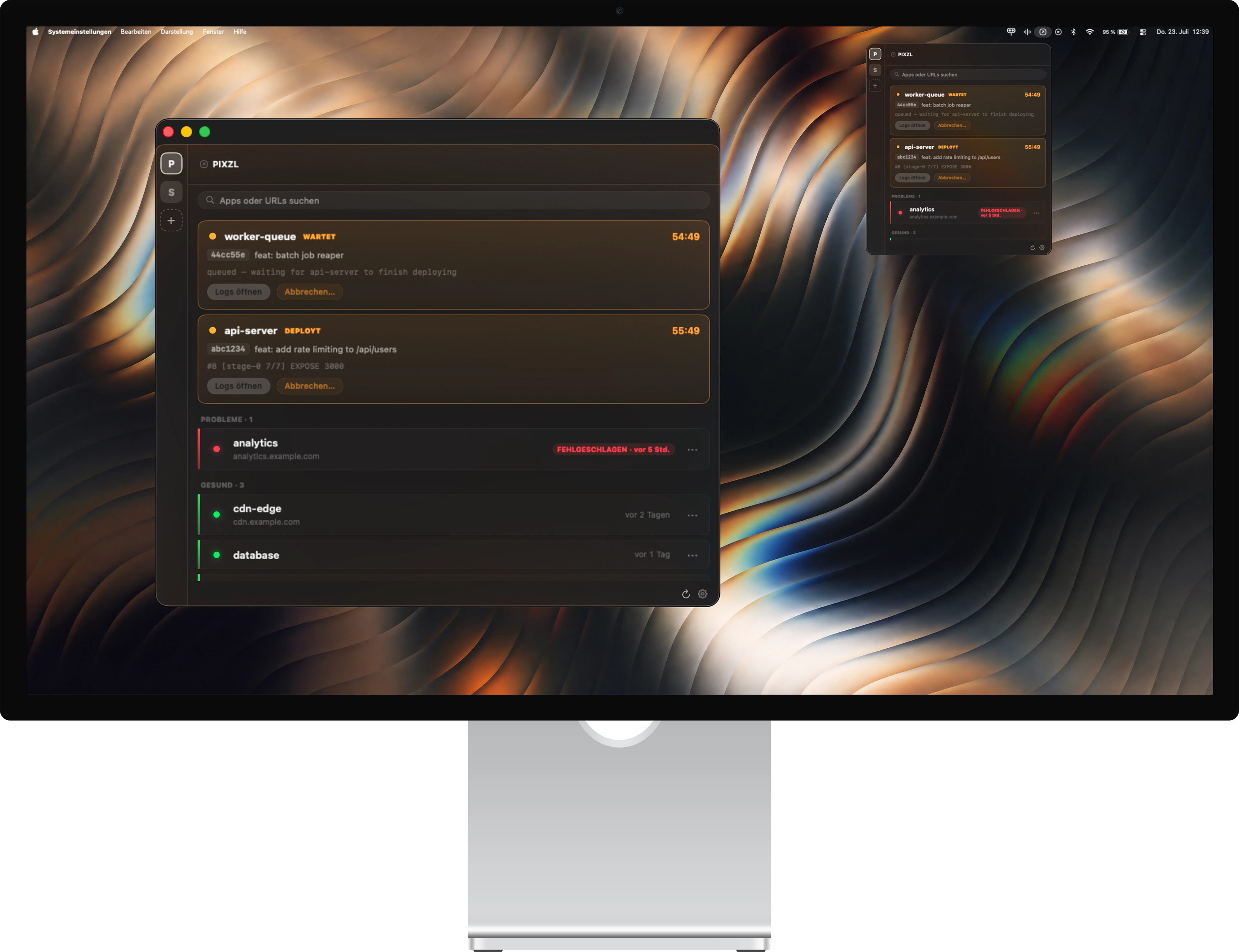 Deploir running as a native macOS app on a desktop display